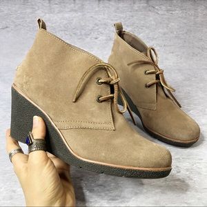Sperry Harlow Wedge Ankle Lace Up Bootie Brown 8